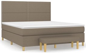 vidaXL Κρεβάτι Boxspring με Στρώμα Taupe 180x200 εκ. Υφασμάτινο
