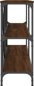 vidaXL Τραπέζι Κονσόλα Καφέ Δρυς 160x30x75 εκ. Επεξ. Ξύλο/Σίδηρος