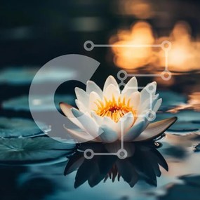 Intra Συλλεκτικό Ξύλινο Παζλ Plywood 4mm - Νούφαρο σε μια ήρεμη λίμνη Σε Ξύλινο Κουτί - Διαστάσεις: 10x10 cm – 25 κομμάτια