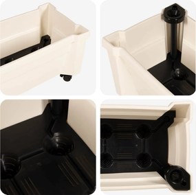 vidaXL Γλάστρα Calypso με Ρόδες Λευκό 79 x 35 x 33 εκ PP