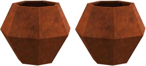 vidaXL Γλάστρα 2 τμχ. Σκ rusty 50 x 50 x 40 cm