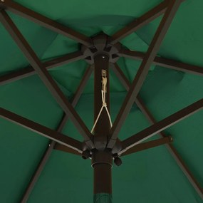 Ομπρέλα Κήπου με LED Πράσινη 200 x 211 εκ. Αλουμινίου - Πράσινο
