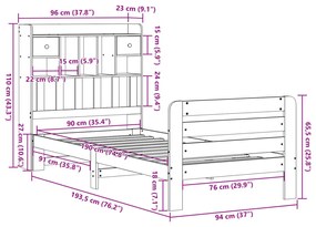 ΚΡΕΒΑΤΙ ΒΙΒΛΙΟΘΗΚΗ ΧΩΡΙΣ ΣΤΡΩΜΑ 90X190 ΕΚ ΜΑΣΙΦ ΞΥΛΟ ΠΕΥΚΟΥ 3309982