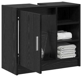 vidaXL Ντουλάπι Μπάνιου Μαύρη Οξυά 63 x 29 x 55 cm Επεξεργασμένο ξύλο
