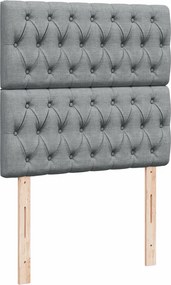 vidaXL Κρεβάτι Boxspring με Στρώμα Ανοιχτό Γκρι 100x200 εκ. Υφασμάτινο