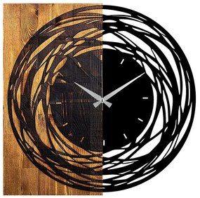 Ρολόι Τοίχου 539TNL1139 58x3x58cm Walnut-Black Wallity Metal,Wood