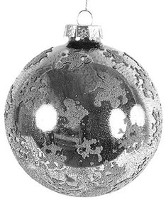 Χριστουγεννιάτικη Μπάλα Με Νιφάδες 013.789268 Φ8cm Silver