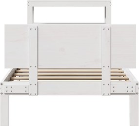 vidaXL Σκελετός Κρεβατιού με Κεφαλάρι Χωρίς Στρώμα Λευκό 90x200 εκ.