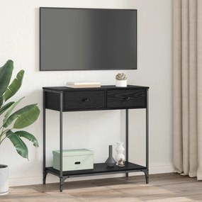 vidaXL Τραπέζι κονσόλας με συρτάρι Μαύρη Οξυά 75 x 34,5 x 75 εκ