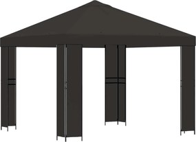 vidaXL Κιόσκι 3 x 3 m Ανθρακί Πολυεστέρας και Χάλυβας 190 gsm