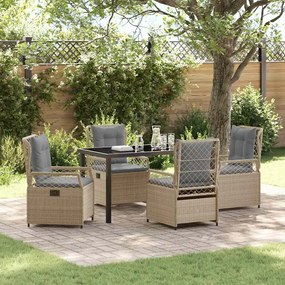 Σέτ φαγητού για κήπο 5 pcs Μπέζ και Ανοιχτό Γκρι