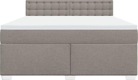 vidaXL Κρεβάτι Boxspring με Στρώμα Taupe 180x200 εκ. Υφασμάτινο