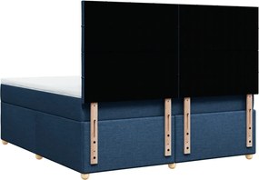 vidaXL Κρεβάτι Boxspring με Στρώμα Μπλε 180x200 εκ. Υφασμάτινο