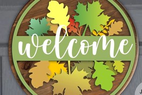 Σετ των 2 Intra απο ξύλο plywood Χρώμα wenge 3mm-4mm πάχος - Πινακίδα καλωσορίσματος | Φθινοπωρινό σημάδι Δίασταση 20x20 cm INTRAFABR-66866616