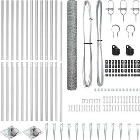 vidaXL Στύλος Περιφράξεων Ασημί 25 x 1,4 μ. (36 μμ πλέγμα) Ατσάλι