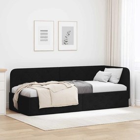 vidaXL Κρεβάτι Γωνίας Μαύρο 80 x 200 cm ύφασμα