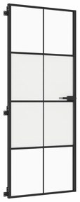 vidaXL Εσωτερική Πόρτα Μαύρη 83 x 201,5 εκ. Ψημένο Γυαλί & Αλουμίνιο
