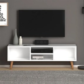 Έπιπλο τηλεόρασης Loren Megapap χρώμα λευκό 120x30x40εκ.