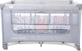 BABY COT SWEET HOME 2 LAYERS WITH ROOF GREY