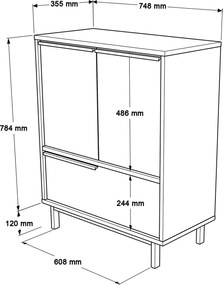 Ντουλάπι Κουζίνας Καρυδιά ON8Α 74,8x35,5x90,4