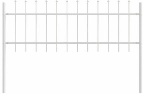 vidaXL Φράχτης Κήπου Λευκό 13.6 x 0.6 μ Ατσάλι με Επικάλυψη Πούδρας