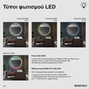 Στρογγυλός καθρέφτης με Φως LED E6