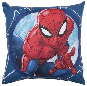Μαξιλάρι Διακοσμητικό (Με Γέμιση) Παιδικό Spiderman 44 Blue Viopros 40Χ40 100% Βαμβάκι