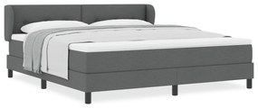 vidaXL Κρεβάτι με Στρώμα Στρώμα Σκούρο Γκρι 180x200 εκ. Ύφασμα