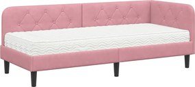 vidaXL Κρεβάτι Γωνίας Ροζ 80 x 200 cm Βελούδο