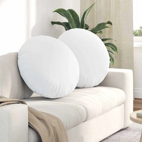 vidaXL Μαξιλάρια καθισμάτων 2 pcs Λευκό Ø80 x 29 εκ ύφασμα