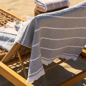 Πετσέτα Θαλάσσης Peshtemal Beach Suit Water Grey 80x160 - Gofis Home 570/34