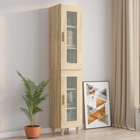 vidaXL Μπουφές Sonoma δρυς 34,5 x 34 x 180 εκ. από Επεξεργασμένο Ξύλο