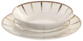 Επιτραπέζια σκεύη Home ESPRIT Λευκό Πράσινο Πορσελάνη 18 Τεμάχια