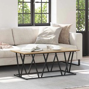 vidaXL Τραπεζάκι καφέ με ξύλο οξιάς 100x50x40 εκ. από καλοδουλεμένο ξύλο και μέταλλο