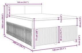 Κρεβάτι Boxspring με Στρώμα Σκούρο Πράσινο 140x200εκ. Βελούδινο - Πράσινο