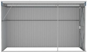 vidaXL Αποθήκη Κήπου Επιτοίχια Γκρι 118x288x178 εκ από Γαλβ. Ατσάλι