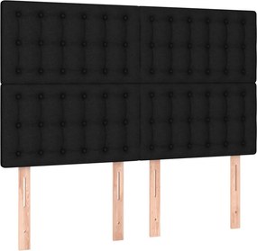 vidaXL Κεφαλάρι Μαύρο 144x5x118/128 εκ. Ύφασμα