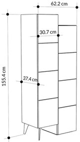 Ντουλάπι-στήλη Romane φυσικό 62.2x37.4x155.4εκ 62.5x37.4x155.4 εκ.