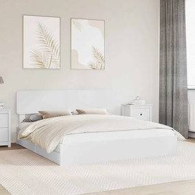 vidaXL Κρεβάτι Αποθήκης Λευκό 180 x 200 cm Επεξεργασμένο ξύλο