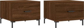 vidaXL Τραπεζάκια Σαλονιού 2 τεμ Brown Oak 50x50x40 εκ Επεξ. Ξύλο