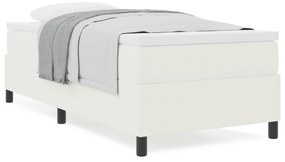 vidaXL Κρεβάτι με ελατήριο  και στρώμα σε κρεμ, 80 x 200 εκ, από ύφασμα κορντούρας.