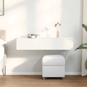 vidaXL Ράφι τοίχου με συρτάρια Λευκό 100x36x19 cm Κατασκευασμένο ξύλο