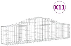 vidaXL Συρματοκιβώτια Τοξωτά 11 τεμ. 200x30x40/60 εκ. Γαλβαν. Ατσάλι