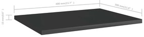 vidaXL Ράφια Βιβλιοθήκης 8 τεμ. Γυαλ. Μαύρο 40x30x1,5 εκ. Μοριοσανίδα