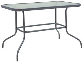 Τραπέζι Valor pakoworld μέταλλο γκρι-γυαλί 110x60x70εκ - Γυαλί - 130-000035