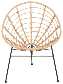 ΠΟΛΥΘΡΟΝΑ ΤΥΠΟΥ ΦΩΛΙΑ ΜΕΤΑΛΛΙΚΗ ALLEGRA HM5458.11 ΜΕ WICKER ΜΠΕΖ 73x78x88Υεκ. (1 Τεμμάχια)