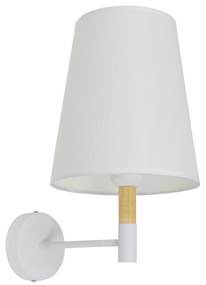 LYDFORD 01433 Μοντέρνο Φωτιστικό Τοίχου Απλίκα Μονόφωτο Λευκό με Μπέζ Ξύλο Μεταλλικό Φ20 x Y36cm
