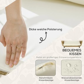 Outsunny Σετ σαλονιού από ρατάν, Σετ καθιστικού εξωτερικού χώρου, στυλ Boho, 5 τεμαχίων, 145 x 70 x 78 cm, Κρεμ + Φυσικό + Μαύρο