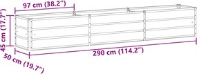 vidaXL Γλάστρα Ανθρακί 290 x 50 x 45 εκ Επικαλυμμένος Χάλυβας