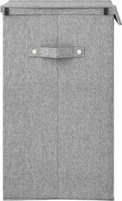 vidaXL Καλάθι Ρούχων Πτυσσόμενο Γκρι 51x34,5x59 εκ. Συνθ. Λινό Ύφασμα